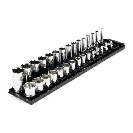 TEKTON 3/8 Inch Drive 6-Point Socket Set with Rails, 30-Piece (1/4-1 in.) SHD91209